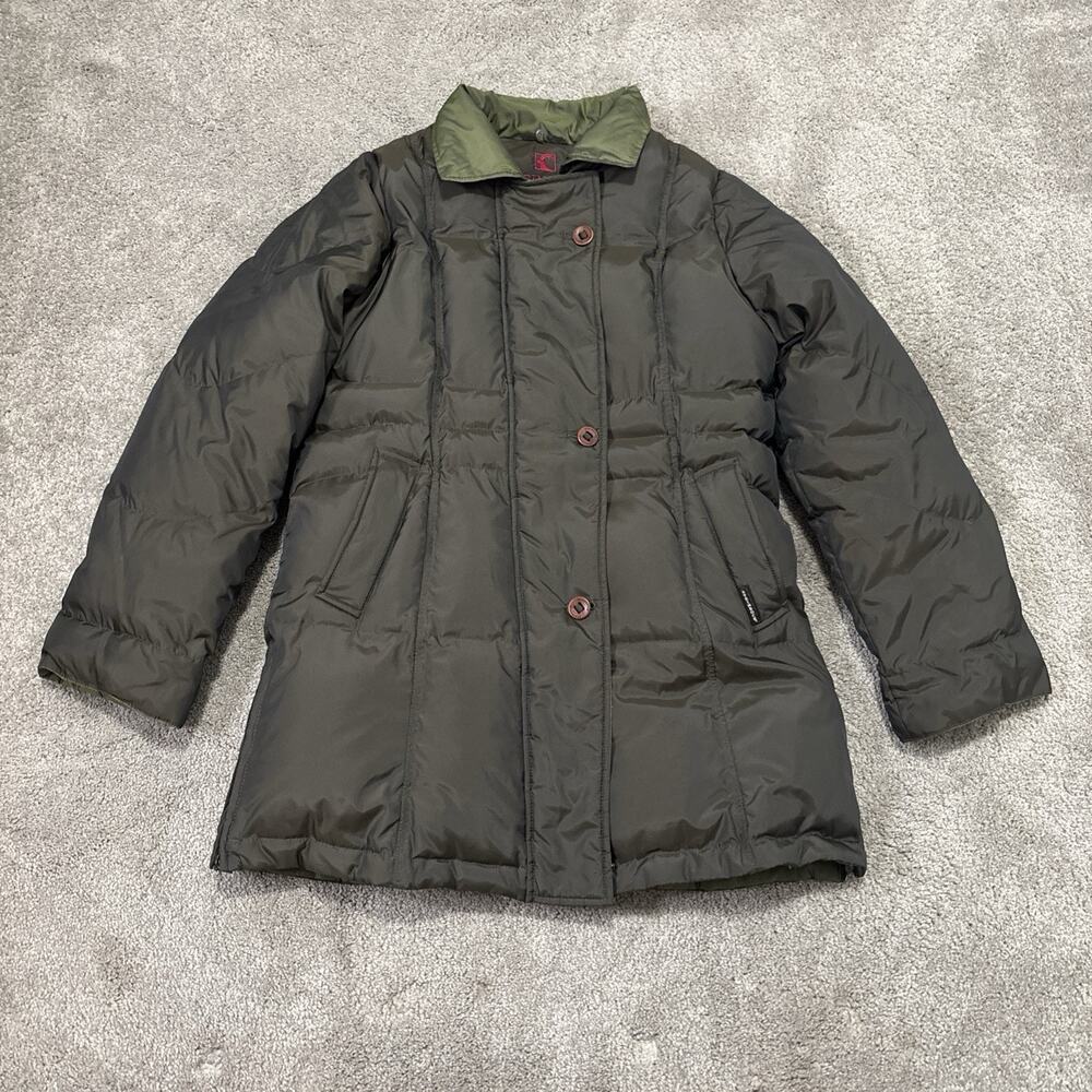 STEINBOCK TYROL AUSTRIA QUILTED DOWN FILL PUFFER COAT WOMEN SIZE 10 Green